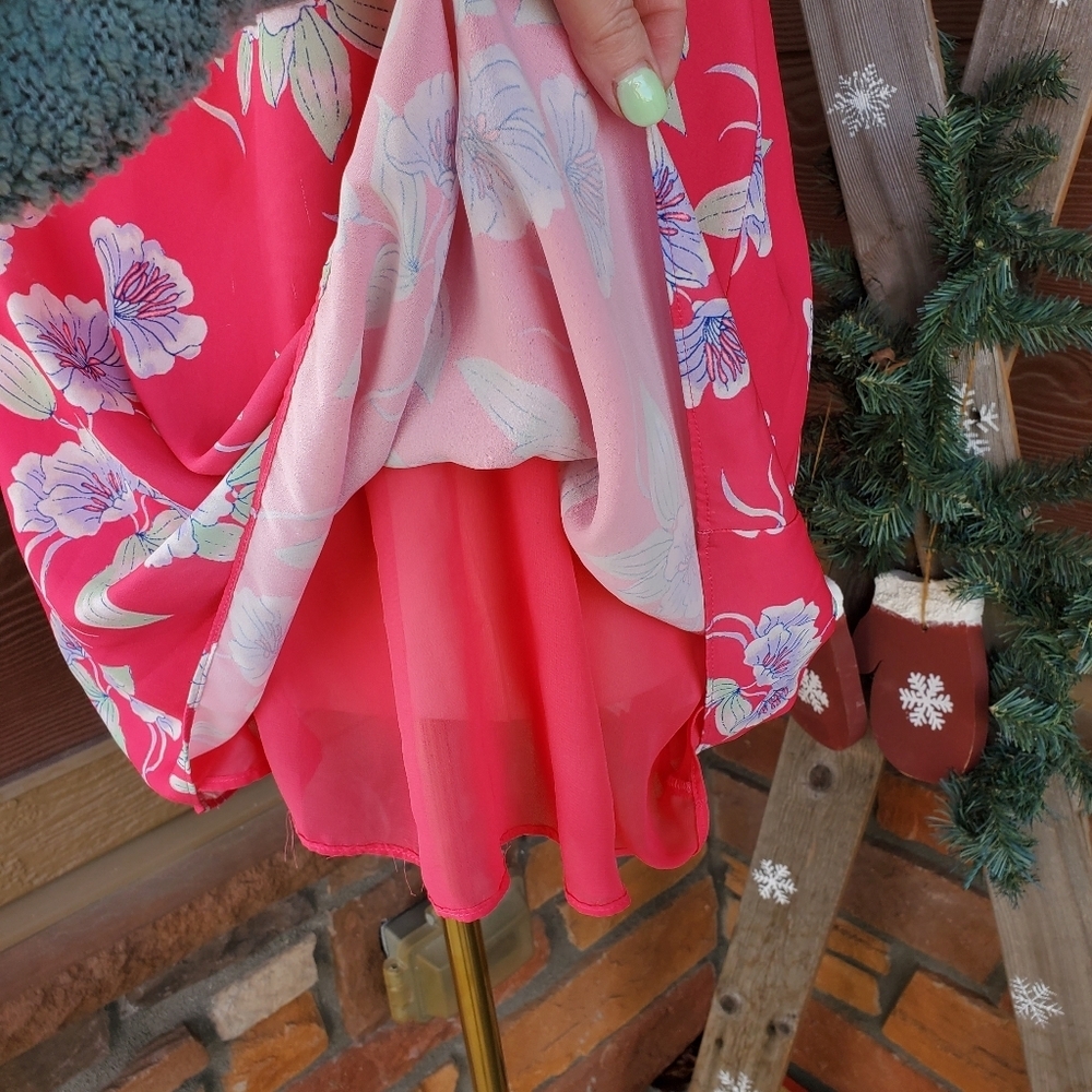 Emma & Olivia Coral Pink Floral Sleeveless Flowy Women's Blouse Size XL NWOT - Picture 10 of 16
